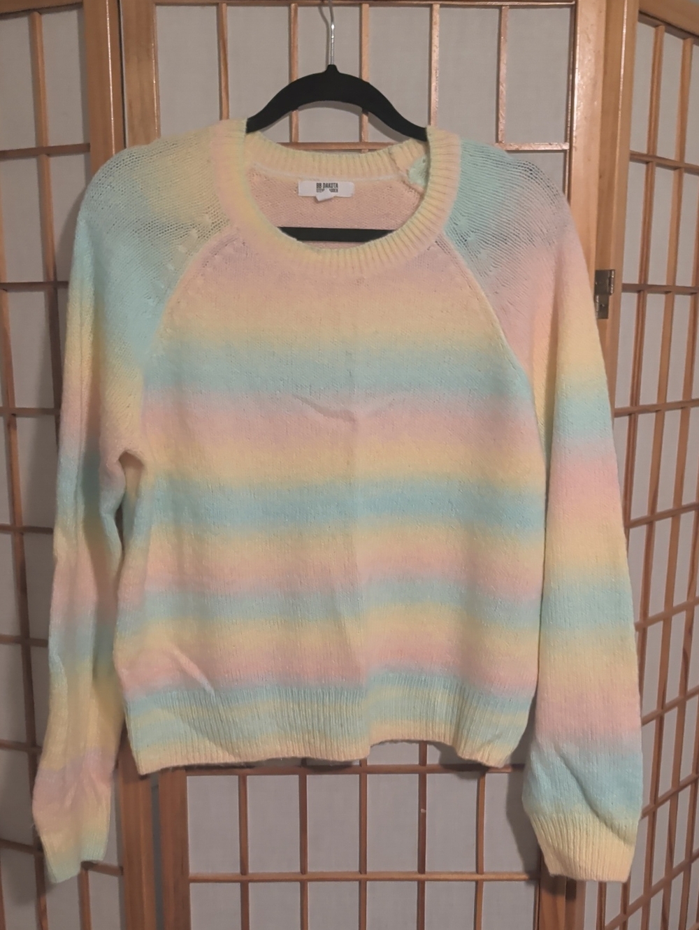 Steve Madden Pastel Striped Crewneck Sweater